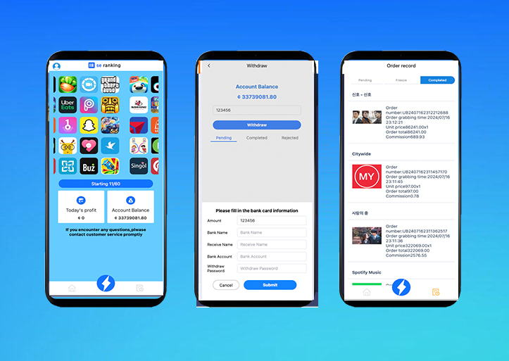 【海外多语言app优化刷单系统源码】全新U抢单刷单系统vue/抢单系统/订单自动匹配系统/打针功能/连单卡单/海外刷单源码